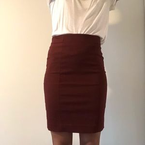 H&M Maroon Pencil Skirt